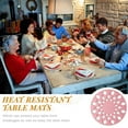 thumbnail image 4 of 4 pieces of household pot mats, scalding-proof and heat-insulating mats, and high-temperature resistant placemats with hollow silica gel mats. - pink, 4 of 5