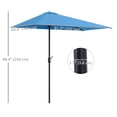 thumbnail image 3 of Outsunny 8ft Half Umbrella Outdoor Balcony Parasol Light Blue, 3 of 10