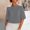 Gray, variant on Elegant Boat Neck Blouses Women Half Sleeve Work Tops with Metal Button Details Business Casual Shirts Dressy Boxy Fit Tee Office Professional Apparel Fashion