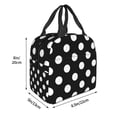 thumbnail image 5 of Ratiio Black and White Polka Dot Print Lunch Bag Lunch Box Insulated Lunch Bag Adult Lunch Box for Men and Women, 5 of 7