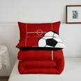 thumbnail image 4 of Football Comforter&nbsp;Set King Size Soccer Bedding Set Teens,Sports Themed Bed Comforter&nbsp;Sets Red Ball Gaming Quilt Bed Set Football Room Decor with 2 Pillowcases, 4 of 6
