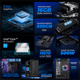 thumbnail image 3 of Computadora Escritorio Xtreme PC Gaming Intel Core i5 10400T 16GB SSD 500GB WIFI Black juegos casuales, trabajo y estudio, 3 of 6