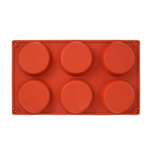 6-Cavity Silicone Cake Molds 3.15 Inch Round Baking Mold Non-Stick Baking Molds, Mousse Cake Pan, French Dessert, Pie, Candy, Soap, Dia 8cm