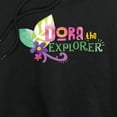thumbnail image 3 of Popfunk Dora The Explorer Floral Lettering Women's Cropped Hoodie Pullover Sweatshirt, Black, Small, 3 of 5