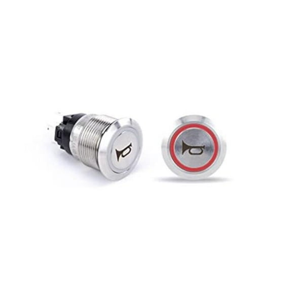 SeaStar Solutions AV10050R Push Button Horn Switch, Red Halo