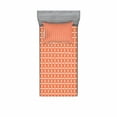 thumbnail image 2 of Ambesonne Floral Fitted Sheet & Pillow Sham Set, Modern Flower Petal Tile, Full, Orange White, 2 of 3