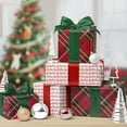 thumbnail image 5 of NestE Reversible Christmas Wrapping Paper - 17 Inch X 33 Feet (46.7 sq. ft. ttl.) - Red Tartan Plaid and HOHO Design Perfect for Xmas, Party, Holiday Gift Wrap, 5 of 14