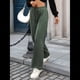 thumbnail image 5 of Pantalones Deportivos de Pierna para Mujer, Cintura Alta, Holgados y con Cordón Ajustable Verde M, 5 of 9