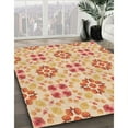 thumbnail image 2 of Ahgly Company Indoor Round Patterned Bright Orange Area Rugs, 6' Round, 2 of 6