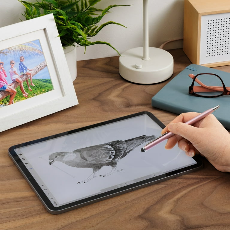 Onn+ 2-in-1 Stylus with Built-In Ballpoint Pen, Pack, Compatible