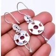 thumbnail image 2 of Ruby - Dyed Quartz (Simulated) 925 Sterling Silver Earring 1.95" E_9349_129_3, Gemstone Silver Jewelry, New Year Sale, Valentin's Day Gift, 2 of 2