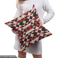 thumbnail image 4 of Ambesonne Geometric Fabric by the Yard Upholstery, Striped Boho Triangles, 10 Yards, Dark Maroon Vermilion, 4 of 4