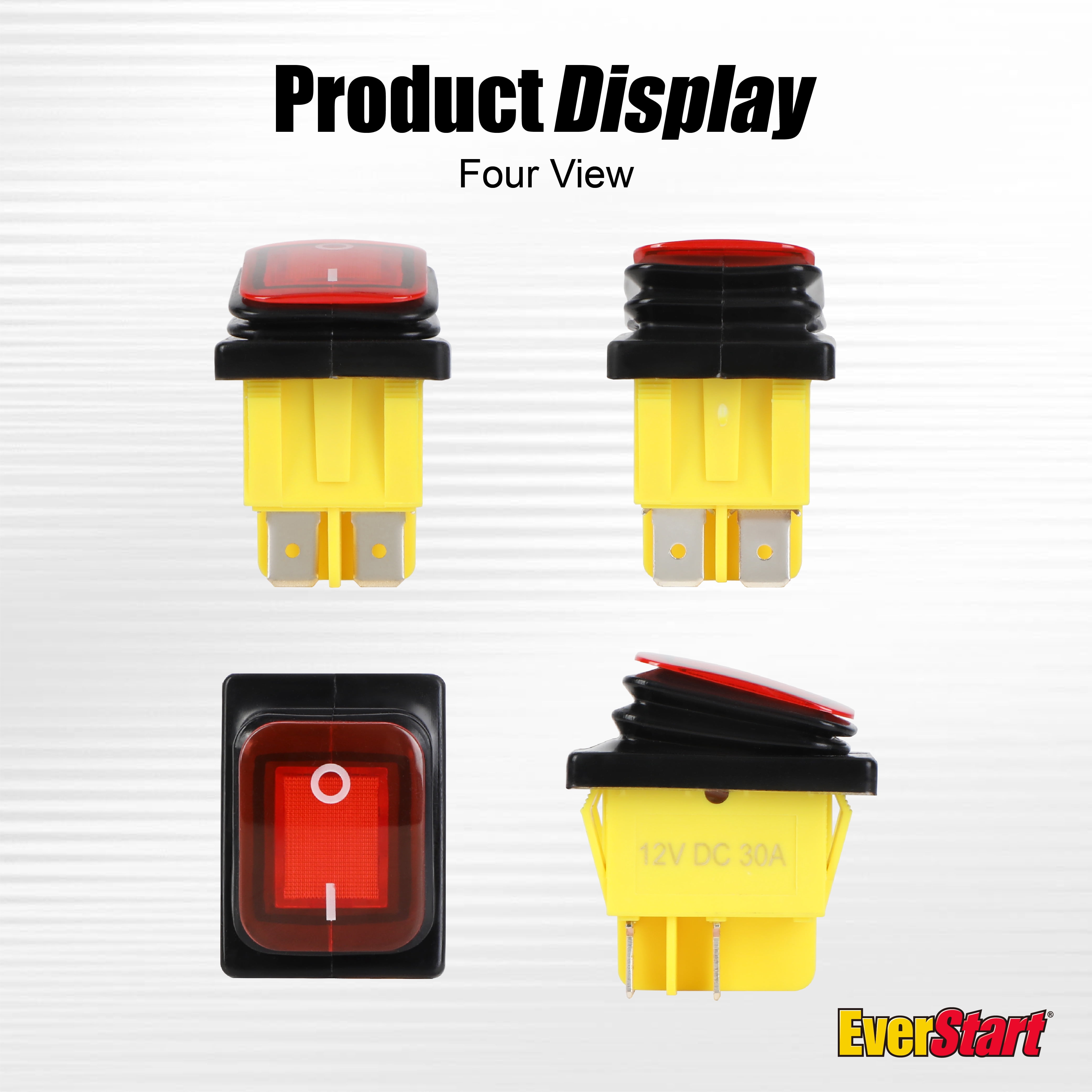 EverStart 30 Amp 12 Volt DC Universal Lighted Rocker Switch Illuminated 4 Pin