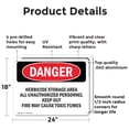 thumbnail image 2 of (2 Pack) Herbicide Storage Area OSHA Danger Sign 24 Inch X 18 Inch Indoor / Outdoor Rust-Free Aluminum Metal Signs for Workplace, Workshop, and Construction Site, Made in the USA, 2 of 8
