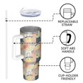 thumbnail image 4 of Modern 40oz Tumbler– Stainless Steel Insulated Tumbler with Handle and Straw, Large Capacity Travel Cup for Hot & Cold Drinks, 4 of 7