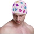 thumbnail image 2 of FYBTO Swimming Cap Cakes Macaroons Cat Rabbit Cartoon Unisex Adult FYBTO Polyester, 2 of 4