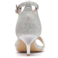 thumbnail image 4 of BLISSFUL STEP Women's Glitter Ankle Strap Stiletto Heel Sandals, 4 of 7