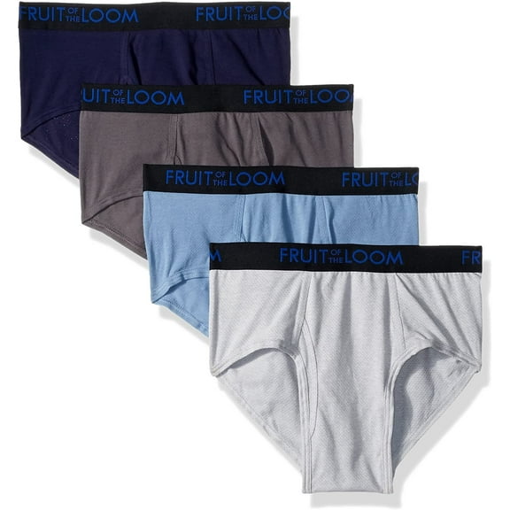 Fruit of the Loom Men's 4pk Breathable Cotton Micro-mesh Briefs, assorted, Medium
