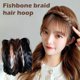 thumbnail image 4 of Diadema trenzada rubia gruesa: apariencia de cabello humano grueso sintético, estilo bohemio, ligera y cómoda, belleza de moda única., 4 of 5