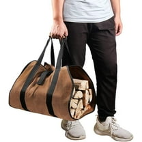 GoXteam Firewood Carrier Bag, Water-Resistance Log Carrier for Firewood with Handles Firewood Logs Tote Holder for Indoor Fireplace Outdoor Camping Trip, 39"L x 18"W