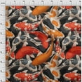 thumbnail image 3 of oneOone Cotton Cambric Black Fabric Koi Fish Ocean Dress Material Fabric Print Fabric By The Yard 56 Inch Wide, 3 of 4