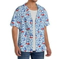 thumbnail image 2 of Gukieu Red Cherries Print Men's Short-sleeved Shirts, Button-down Pocket Shirts, T-shirts, Beach Vacation Travel Summer Clothing-4X-Large, 2 of 5