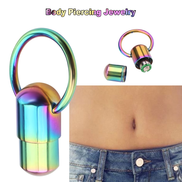 Mgaxyff Belly Button Ring,2Types Vibrating Tongue/Belly Button Ring  Stainless Steel Stud Body Piercing Jewelry , Tongue Piercing Ring