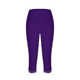 thumbnail image 3 of VISALY Capri Leggings for Women, Beach Vacation Clothes for Women, Women's Casual Seaside Rhinestone Tights Yoga Cropped Pants Women's , Yoga Pants Women, 1 Pack Capris for Women, Purple, S, 3 of 8