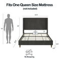 thumbnail image 7 of Miniyam Queen Size Upholstered Bed Frame, 54" High Platform Bed with Wingback Headboard for Adult, Gray, 7 of 7