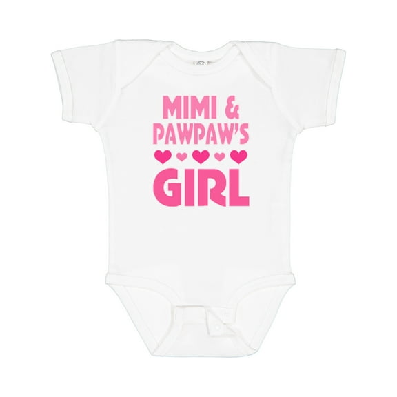 Inktastic Mimi and Pawpaw Girl Granddaughter Valentine Girls Baby Bodysuit