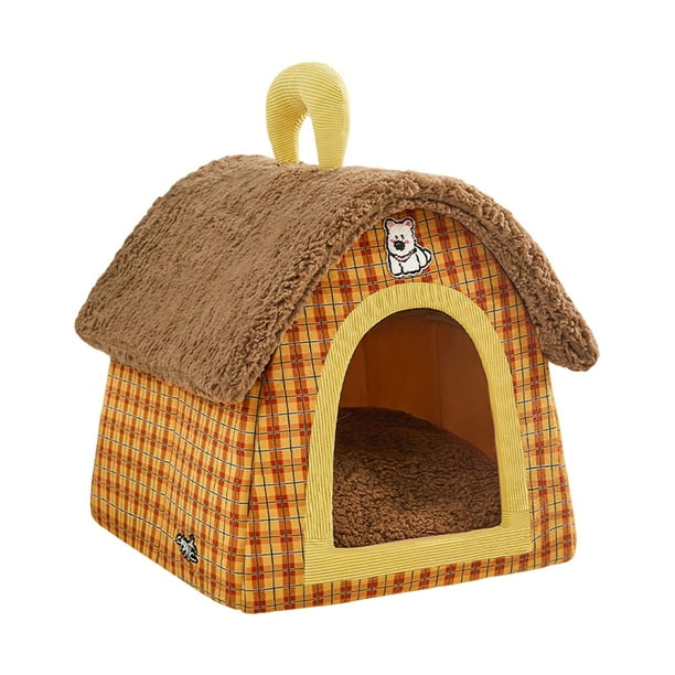 Cama para gatos acogedora y decorativa, bonita, con cojín extraíble para gatitos pequeños L