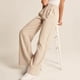 thumbnail image 3 of Pantalones de vestir de mujer de cintura alta y pierna ancha - Abotonados con bolsillos, corte informal entallado para el trabajo o la playa, 3 of 7