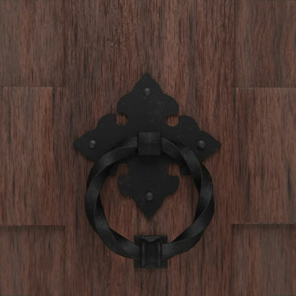 Renovator's Supply Black Cast Iron Door Knockers for Front Door Knocker 7" with Hardware