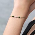 thumbnail image 4 of Gem Stone King 1.14 Ct Oval Green Chrome Diopside 925 Silver and 10K Yellow Gold Lab Grown Diamond Bracelet for Women, 4 of 4