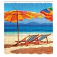 thumbnail image 3 of Ambesonne Tropical Shower Curtain, Sea of Thailand Beach, 69"Wx70"L, Orange Blue, 3 of 5