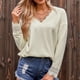 thumbnail image 2 of Mujeres Tops Camisas Blusas Elegantes Casuales Camisas de manga larga Jersey de moda Cuello en V Encaje Soild Odeerbi ODB-5, 2 of 7