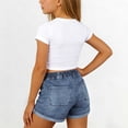 thumbnail image 5 of Atogsazn Kids Boys Summer Short Jeans Chlidrens Casual Wide Leg Drawstring Denim Shorts with Pocket Pants Blue 7-8 Years Fashion, 5 of 7