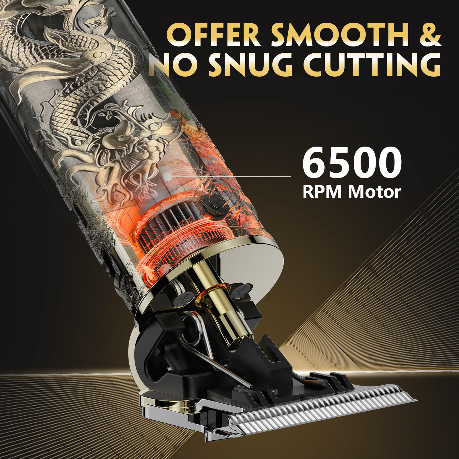 Obacre T-Blade Hair Clipper Trimmer with Guide Combs, Gold photo 4