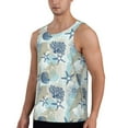 thumbnail image 2 of Lsque Algae Corals and Seashells Pattern Mens Tank Tops Muscle Athletic Quick Dry Sleeveless Workout Fitness T Shirts Beach Tank Top, Loose-fit Sleeveless Shirt for Men-XX-Large, 2 of 7