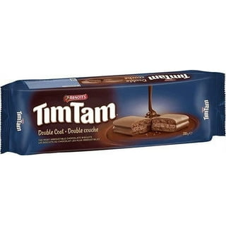 Arnott's Tim Tam DARK MINT Flavor Australian Chocolate Biscuit Cookies 7  Oz. X 3 Packs with Bonus Mini Hand Shape Silicone Tongs 
