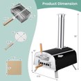 thumbnail image 4 of Costway 12" Multi-Fuel Pizza Oven Propane & Wood Fired Pizza Maker Portable, 4 of 10