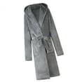 thumbnail image 2 of Smilepp Robe de Nuit pour Homme d'Hiver à Capuche avec Poche à Manches Longues Peignoir de SPA, Gris, m, 2 of 9