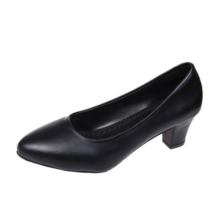 

Youmylove Women Casual Shoes Fashion Summer Autumn Spring Women Pumps Pointed Toe Solid Color Black Thick Heel Medium Heel Casual Zapatos De Mujer