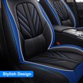 thumbnail image 4 of Premium Car Seat Cover for Kia 5-Seat Full Set, Pu Leather Auto Seat Protector for Forte Soul Niro Sportage Optima Full Set Black+Blue, 4 of 14
