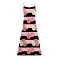 thumbnail image 5 of Sexy Maxi Dress Summer Dresses for Women Sleeveless Causal Stripe Floral Spaghetti Straps Beach Party Long Sundress, 5 of 5