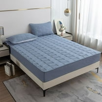 sruoe Fitted Bed Sheets, Queen Fitted Sheets, Deep Pocket Non-Slip Mattress Cover, Mattress Protector, Full Size Bottom Sheet, Soft Washable for Home, Bedroom, Bed Sheets, Navy