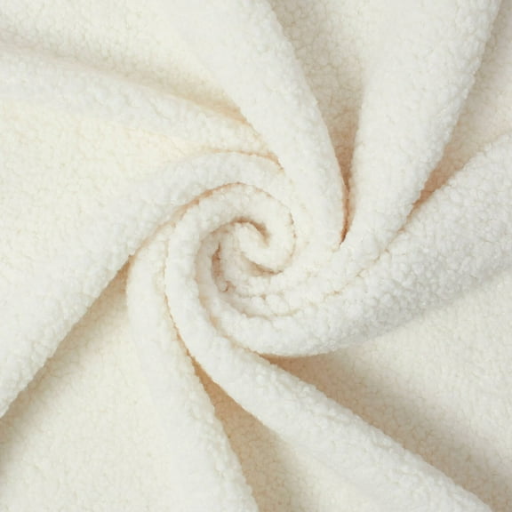 Sherpa Faux Fur Fleece 68/69 Inch Insulating Abrasion Resistant 280 GSM Fabric By The Yard - For Apparel, Accessories, & Décor - White (1 Yard)