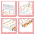 thumbnail image 6 of Bellemave Captain bed with Storage and Trundle Full Size Pine Wood Bookcase Bed, White, 6 of 13