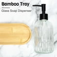 thumbnail image 4 of 2-Piece Clear Glass Soap Dispenser Set with Tray | Kitchen Dish Soap Dispenser, Bathroom Hand Soap Dispenser, Manual Pump Liquid Dispenser, Transparent, 4 of 9