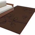 thumbnail image 2 of Brown Flowers 3'x5' Washable Rug, Japanese Abstract Floral Plants Simple Art Non-Slip Area Rugs for Entryway Kitchen Classroom, StainResistant Dorm Throw Carpet, Low Pile Soft Indoor Floor Mat, 2 of 9